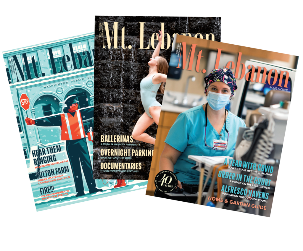 the coveres of three Mt. Lebanon Magazine issues.